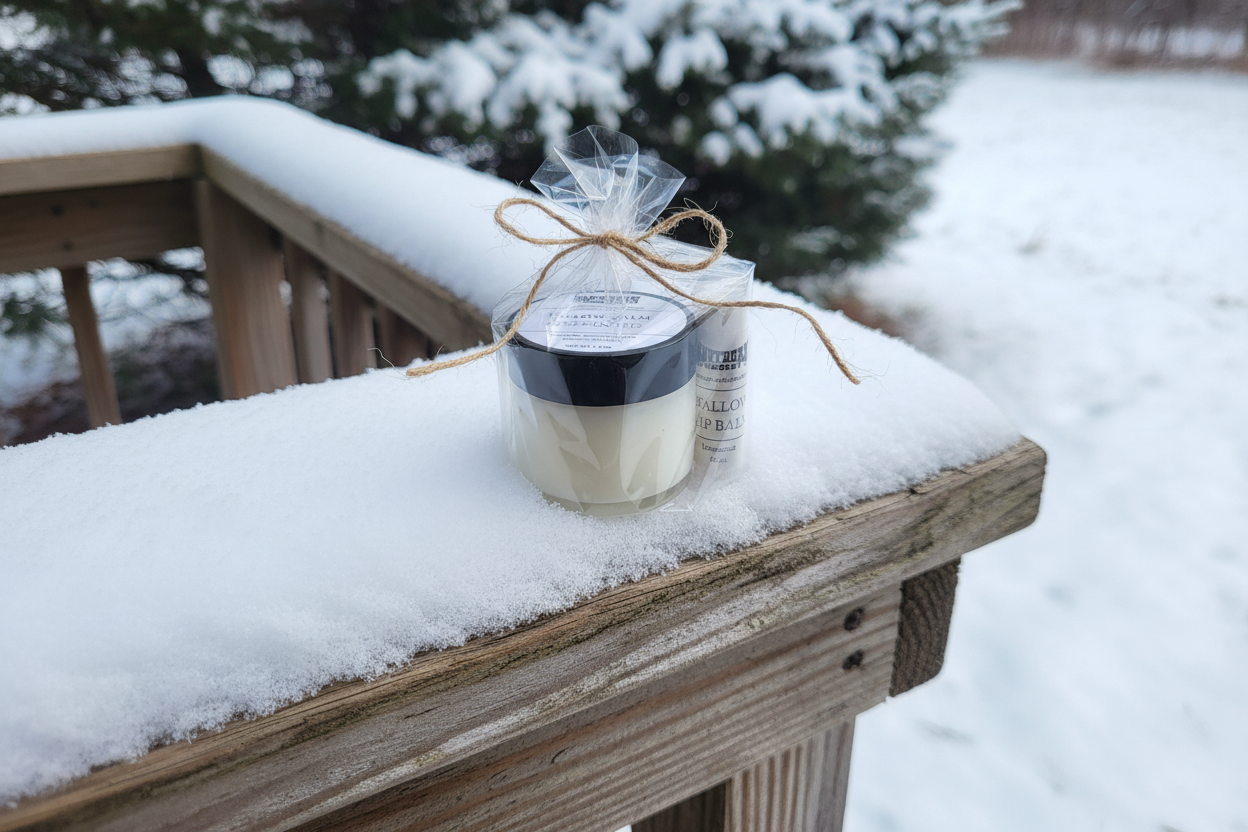 Natural tallow balm and lip balm starter set for dry and sensitive skin - Best Seller Bundle in snow